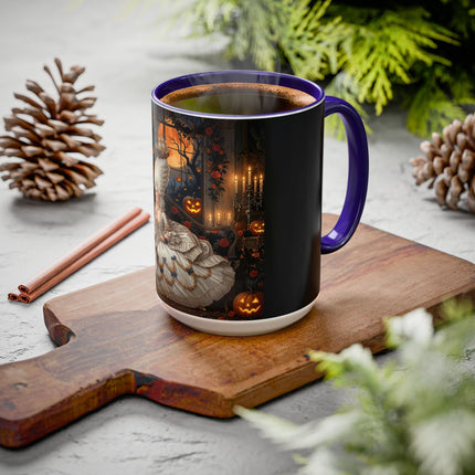 🌙🎃 The Moonlit Pumpkin Parlor Colorful Mug – Elegant Halloween Charm