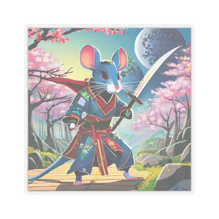 Cyber Samurai Rat Kiss-Cut Stickers (4 Sizes)