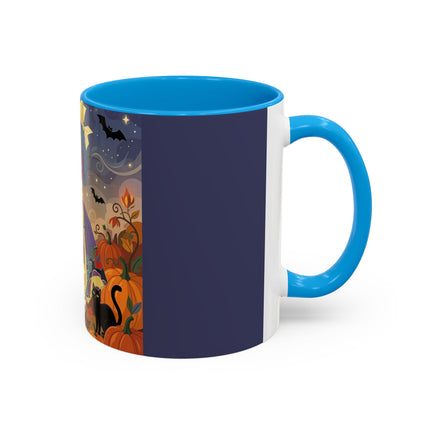 🌙🎃 The Moonlit Garden Walk Colorful Mug – Elegant Halloween Charm