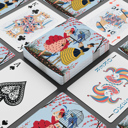 🦚🌸 The Ladies Of The Peacock Garden Playing Cards – Art Deco Floral Elegance