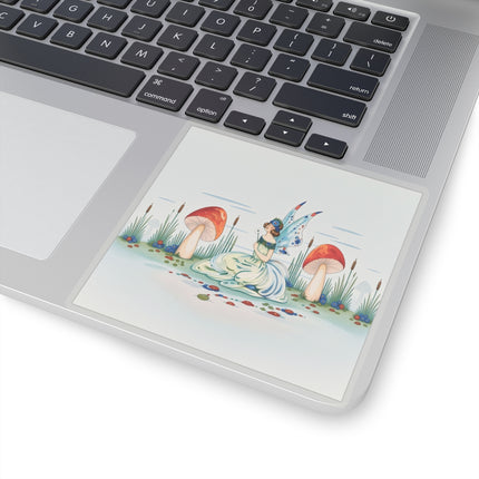 🧚🍄 The Fairy Of The Scarlet Mushrooms Kiss-Cut Stickers – Art Deco Woodland Fantasy