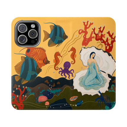 🐚🌊 The Lady Of The Enchanted Pearl Flip Case – Art Deco Undersea Fantasy