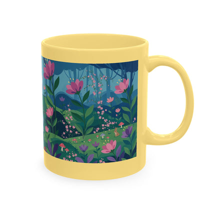 🌸☂️ The Lady Of The Enchanted Garden Stroll Ceramic Mug – Art Deco Floral Whimsy