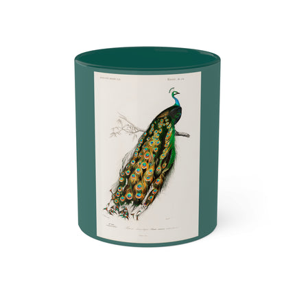 Indian Peafowl by Charles Dessalines D' Orbigny Colorful Mugs, 11oz