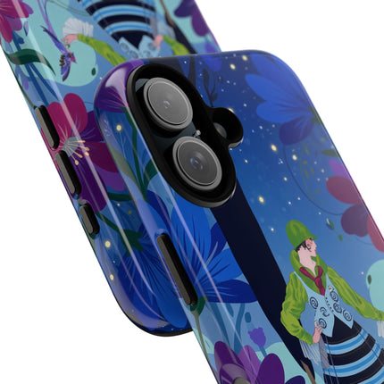 🌸🐦 The Lady Of The Midnight Bird Garden Phone Case – Art Deco Floral Fantasy