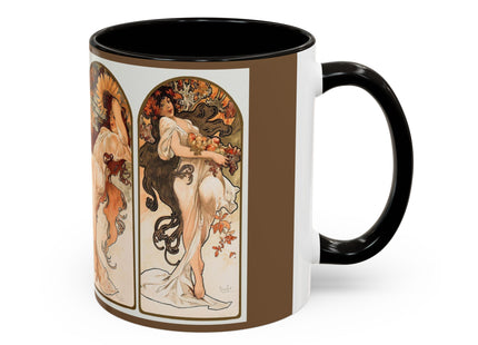 The Seasons by Alphonse Maria Mucha Colorful Mugs (11oz, 15oz)