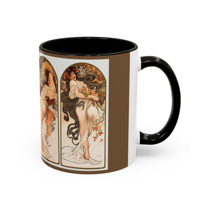The Seasons by Alphonse Maria Mucha Colorful Mugs (11oz, 15oz)