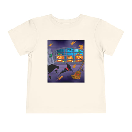 Whimsical Halloween Mischief Toddler Short Sleeve Tee