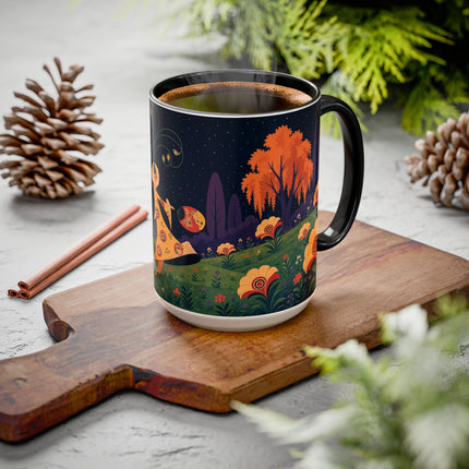 🌙🌼 The Moonlit Floral Dancer Colorful Mug – Art Deco Garden Fantasy