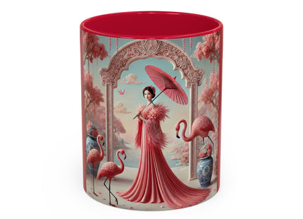 Petals, Porcelain, and Flamingos Colorful Mugs (11oz, 15oz)