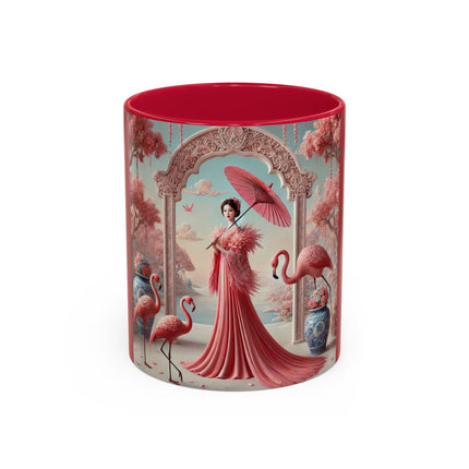 Petals, Porcelain, and Flamingos Colorful Mugs (11oz, 15oz)