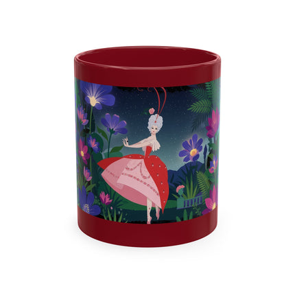 🌙🌺 The Lady Of The Midnight Flower Garden Ceramic Mug – Art Deco Floral Elegance