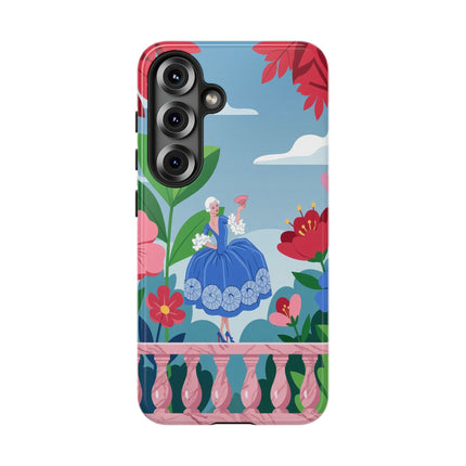 🌺🪭 The Lady Of The Grand Flower Terrace Phone Case – Art Deco Garden Elegance