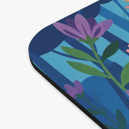 🌸🐇 The Curious Garden Companions Mouse Pad – Art Deco Floral Whimsy