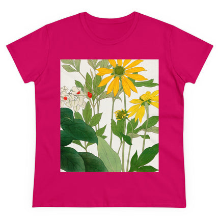 Clerodendrum & Rudbeckia Flower by Tanigami Kônan Women's Midweight Cotton Tee