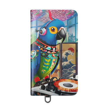🎧🦜 Parrot DJ Flip Case – Neon Beats & Cyber Groove