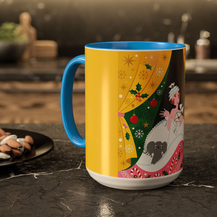 💌🎄 The Christmas Letter Of Holly House Colorful Mug – Whimsical Art Deco Holiday Charm