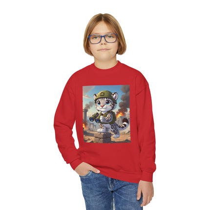 Snow Leopard Lookout Youth Crewneck Sweatshirt – Courage, Curiosity & High-Altitude Adventure