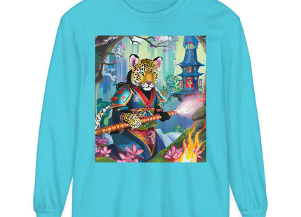 Cyberpunk Leopard Garment-dyed Long Sleeve T-Shirt