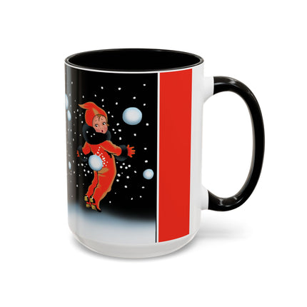 A Festive Snowball Toss Colorful Mugs (11oz, 15oz)