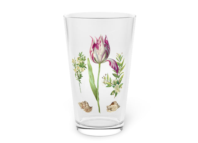 Tulip, Branches of Myrtle and Shells by Maria Sibylla Merian Glass, 16oz