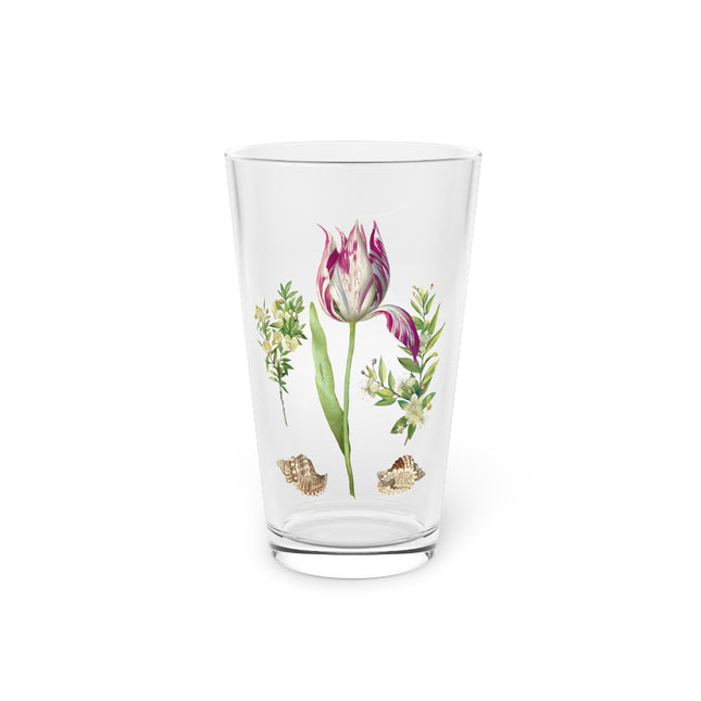 Tulip, Branches of Myrtle and Shells Glass, 16oz