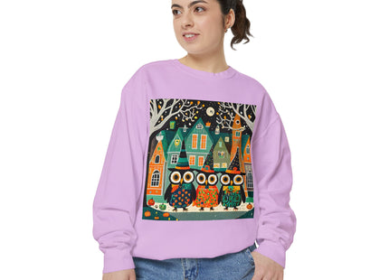 Night of the Trick-or-Treating Owlets Unisex Garment-Dyed Sweatshirt