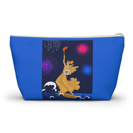 Liberty's Triumph Cosmetic Bag – Art Deco Victory & Golden Grandeur
