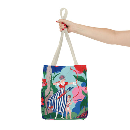 🏹🌺 The Lady Of The Enchanted Garden Archery Tote Bag – Art Deco Floral Adventure