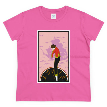 Woman Waiting for her Beloved at 1:59 by Kobayashi Kaichi Women's Midweight Cotton Tee