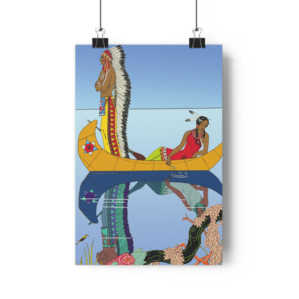 Le long du Missouri (Indian couple on the Missouri River) by George Barbier Giclée Art Print