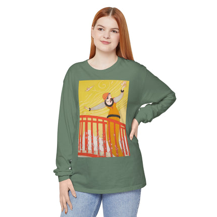 La Passerelle by Charles Martin Garment-dyed Long Sleeve T-Shirt