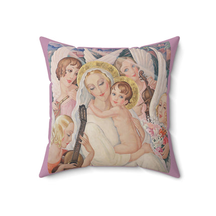 Madonna with Child Surrounded by Musical Angels by Gerda Wegener Spun Polyester Square Pillow