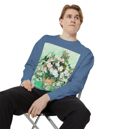 Roses by Vincent Van Gogh Unisex Garment-Dyed Sweatshirt