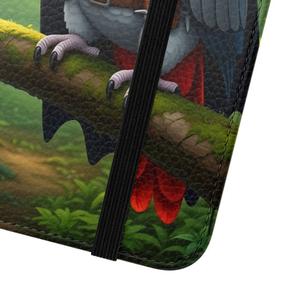 🪶🌲 The African Grey Sentinel Flip Case – Quiet Strength & Woodland Adventure