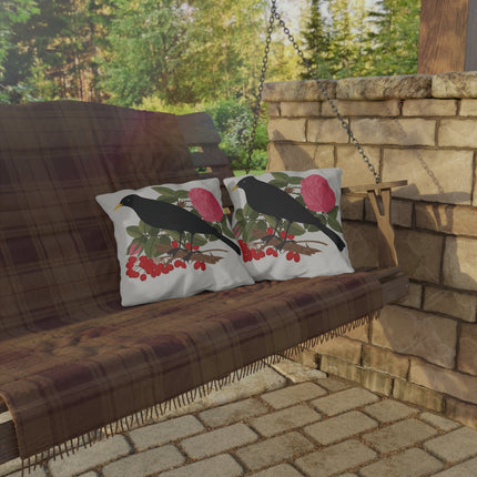 Blackbird & Rose Outdoor Pillows – Timeless Elegance & Nature's Harmony