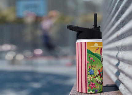 Samurai Kitten Stainless Steel Water Bottle, Standard Lid