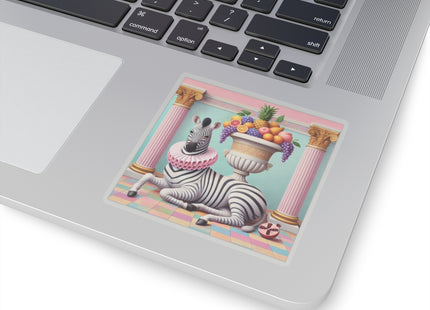 Zebra, Fruit, and Pink Columns Kiss-Cut Stickers (4 Stickers)