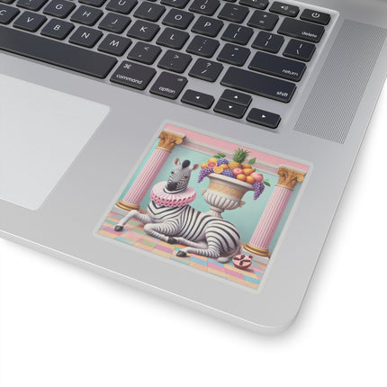 Zebra, Fruit, and Pink Columns Kiss-Cut Stickers (4 Stickers)