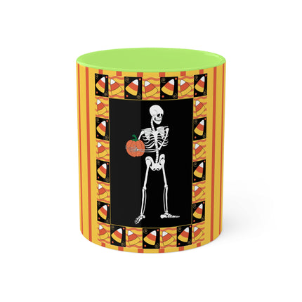 Candy Corn Skeleton Colorful Mugs (11oz, 15oz)