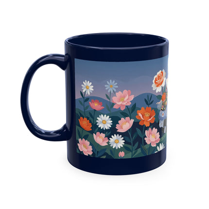 🌸🎭 The Lady Of The Floral Masquerade Garden Ceramic Mug – Art Deco Fashion Whimsy