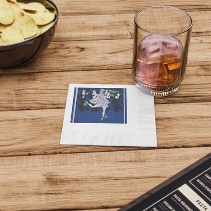 Where is my boy tonight by Ralph Barton White Coined Napkins