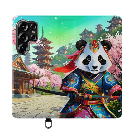 🦊⚔️ Cyberpunk Panda Samurai Flip Case – Futuristic Honor & Kitsune Spirit
