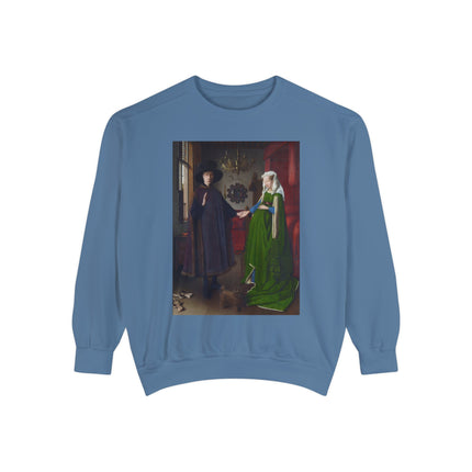 Arnolfini Portrait by Jan Van Eyck Unisex Garment-Dyed Sweatshirt