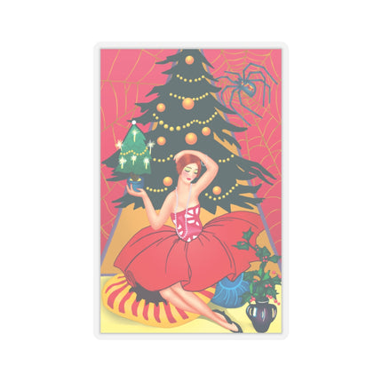 Art Deco Christmas Enchantment Kiss-Cut Stickers (4 Sizes)