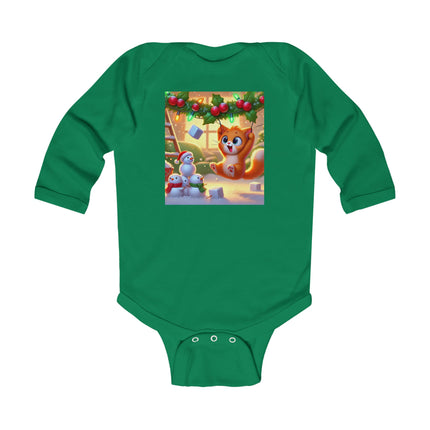 Naughty or Nice Kitten Christmas Infant Long Sleeve Bodysuit