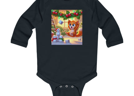 Naughty or Nice Kitten Christmas Infant Long Sleeve Bodysuit