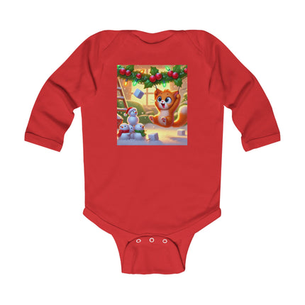 Naughty or Nice Kitten Christmas Infant Long Sleeve Bodysuit