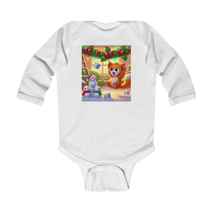 Naughty or Nice Kitten Christmas Infant Long Sleeve Bodysuit