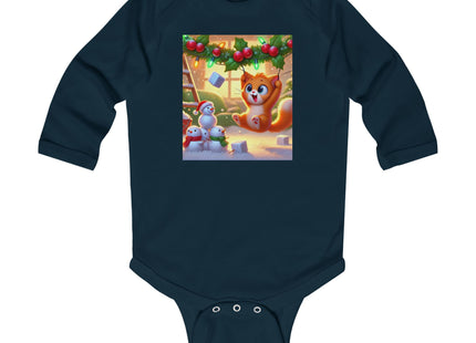 Naughty or Nice Kitten Christmas Infant Long Sleeve Bodysuit